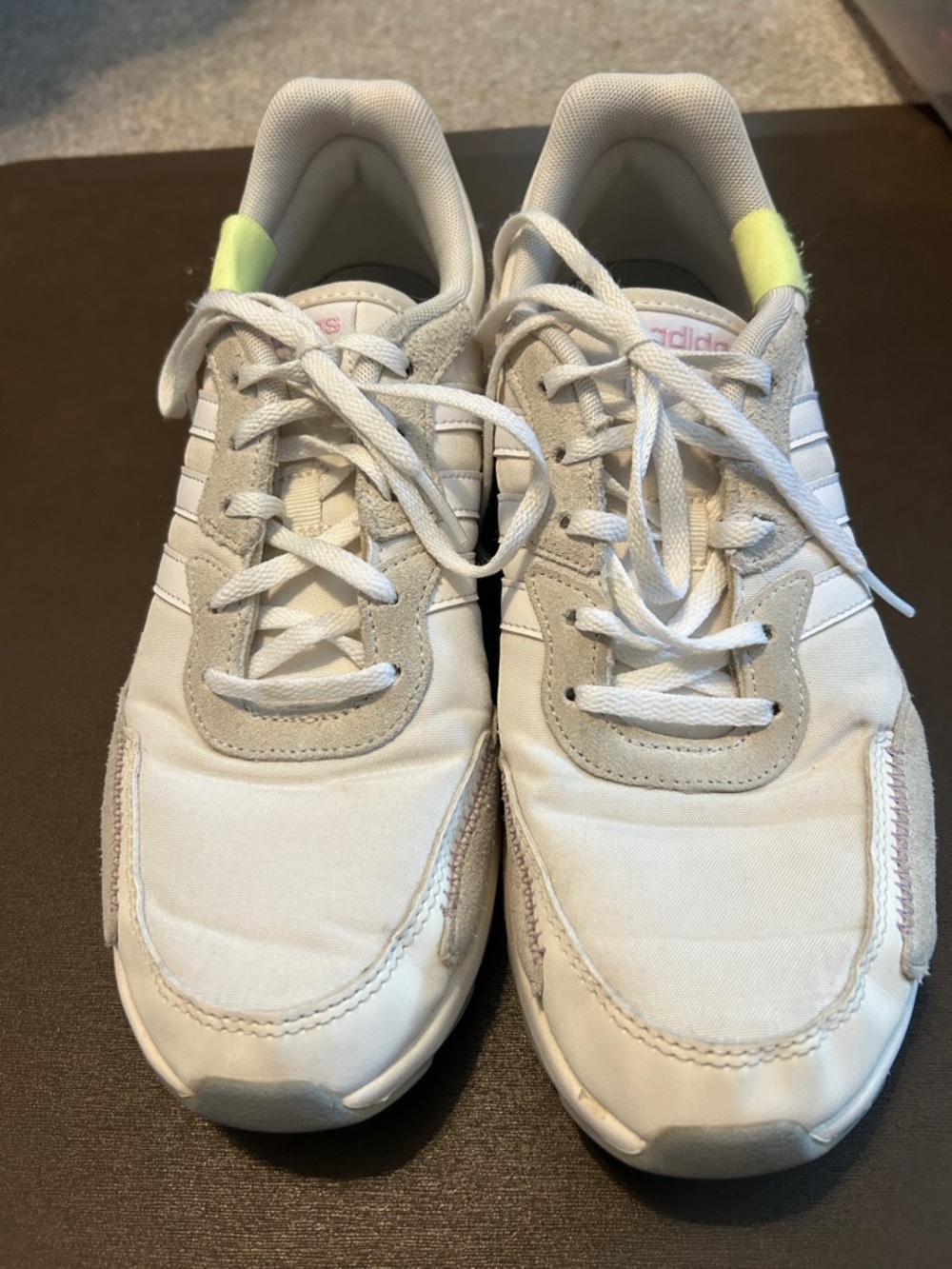 Adidas cream/white casual athletic shoes size 8.5